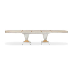 St. Charles Dove Gray Double Pedestal Dining Table - Ornate Home