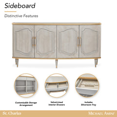 St. Charles Dove Gray Sideboard & Mirror - Ornate Home