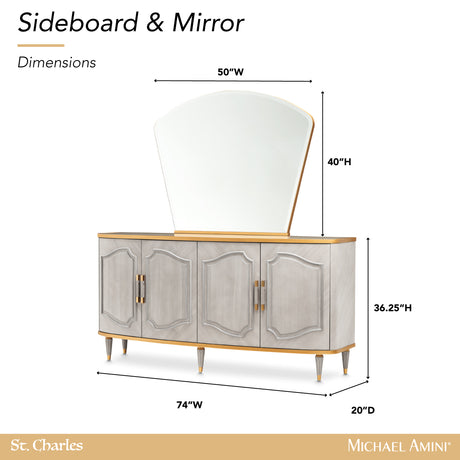 St. Charles Dove Gray Sideboard & Mirror - Ornate Home