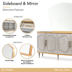 St. Charles Dove Gray Sideboard & Mirror - Ornate Home