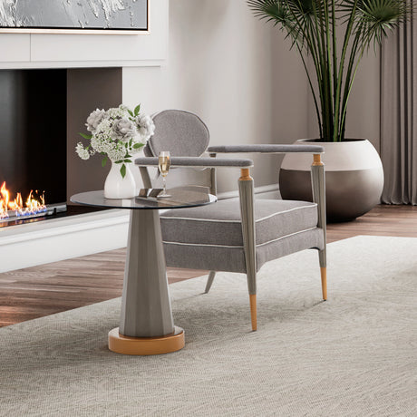 St. Charles Dove Gray/Stratus Accent Chair - Ornate Home