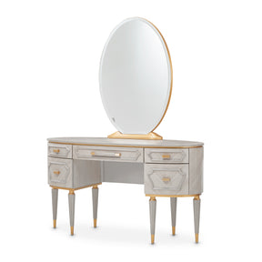 St. Charles Dove Gray Vanity Desk & Mirror - Ornate Home