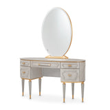 St. Charles Dove Gray Vanity Desk & Mirror - Ornate Home