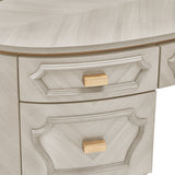 St. Charles Dove Gray Vanity Desk with Mirror & Chair - Ornate Home