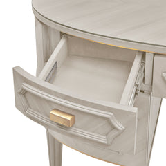 St. Charles Dove Gray Vanity Desk with Mirror & Chair - Ornate Home