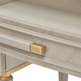 St. Charles Dove Gray Vanity Desk with Mirror & Chair - Ornate Home