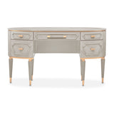 St. Charles Dove Gray Vanity Desk with Mirror & Chair - Ornate Home