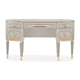 St. Charles Dove Gray Vanity Desk with Mirror & Chair - Ornate Home