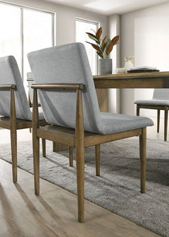 St Gallen Natural Tone & Light Gray Dining Room Set / 7pc - Ornate Home