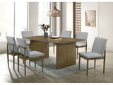 St Gallen Natural Tone & Light Gray Dining Room Set / 7pc - Ornate Home