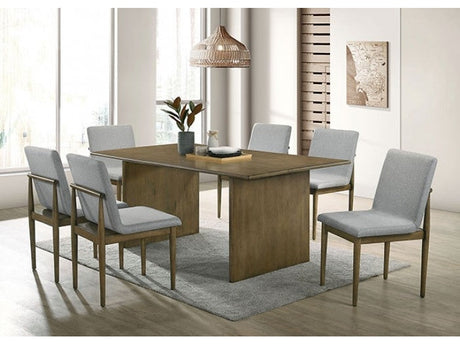 St Gallen Natural Tone & Light Gray Dining Room Set / 7pc - Ornate Home