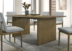 St Gallen Natural Tone & Light Gray Dining Room Set / 7pc - Ornate Home