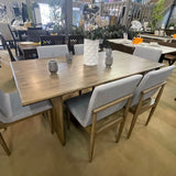 St Gallen Natural Tone & Light Gray Dining Room Set / 7pc - Ornate Home