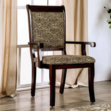 St. Nicholas Antique Cherry/Beige Arm Chair (Set of 2) - Ornate Home