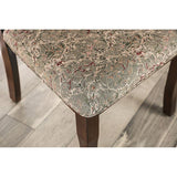 St. Nicholas Antique Cherry/Beige Side Chair (Set of 2) - Ornate Home