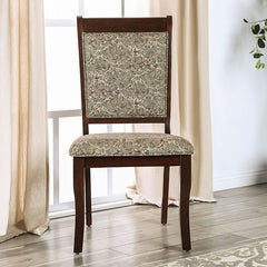 St. Nicholas Antique Cherry/Beige Side Chair (Set of 2) - Ornate Home