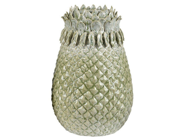 St. Simon Green 13.75" Ceramic Pineapple Large Vase - Ornate Home