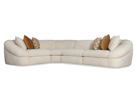 St. Tropez White/Cream Fabric Sectional - Ornate Home