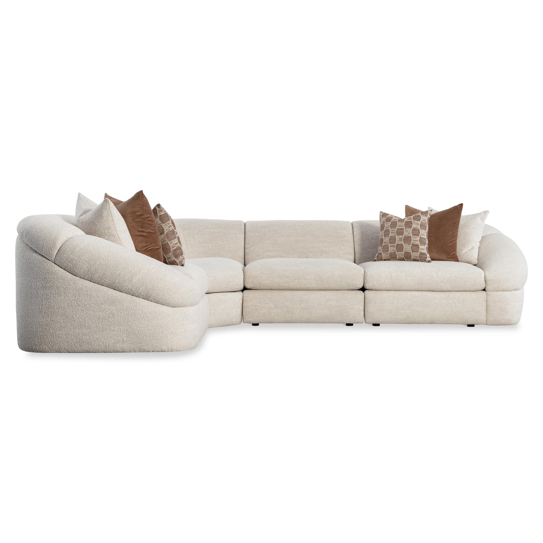 St. Tropez White/Cream Fabric Sectional - Ornate Home