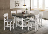 Stacie White/Gray 7 PC. Dining Room Set - Ornate Home