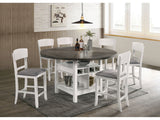 Stacie White/Gray 7 PC. Dining Room Set - Ornate Home