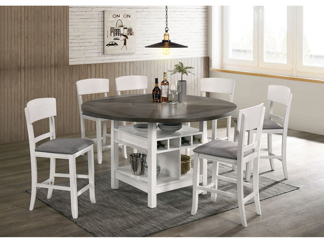 Stacie White/Gray 7 PC. Dining Room Set - Ornate Home