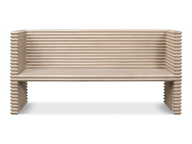 Stacked Grey Bench - Ornate Home