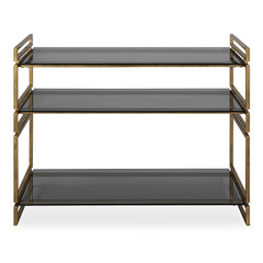 Stacked Up Gray Glass Console Table - Ornate Home