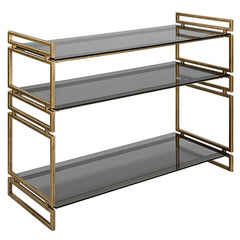 Stacked Up Gray Glass Console Table - Ornate Home