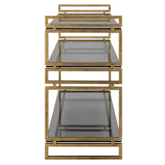 Stacked Up Gray Glass Console Table - Ornate Home