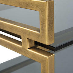 Stacked Up Gray Glass Console Table - Ornate Home