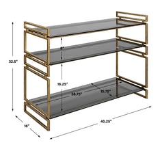 Stacked Up Gray Glass Console Table - Ornate Home