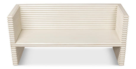 Stacked White Bench - Ornate Home