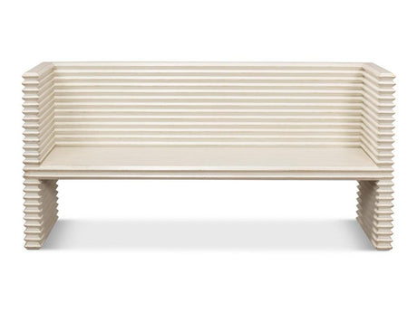 Stacked White Bench - Ornate Home