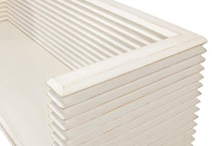 Stacked White Bench - Ornate Home