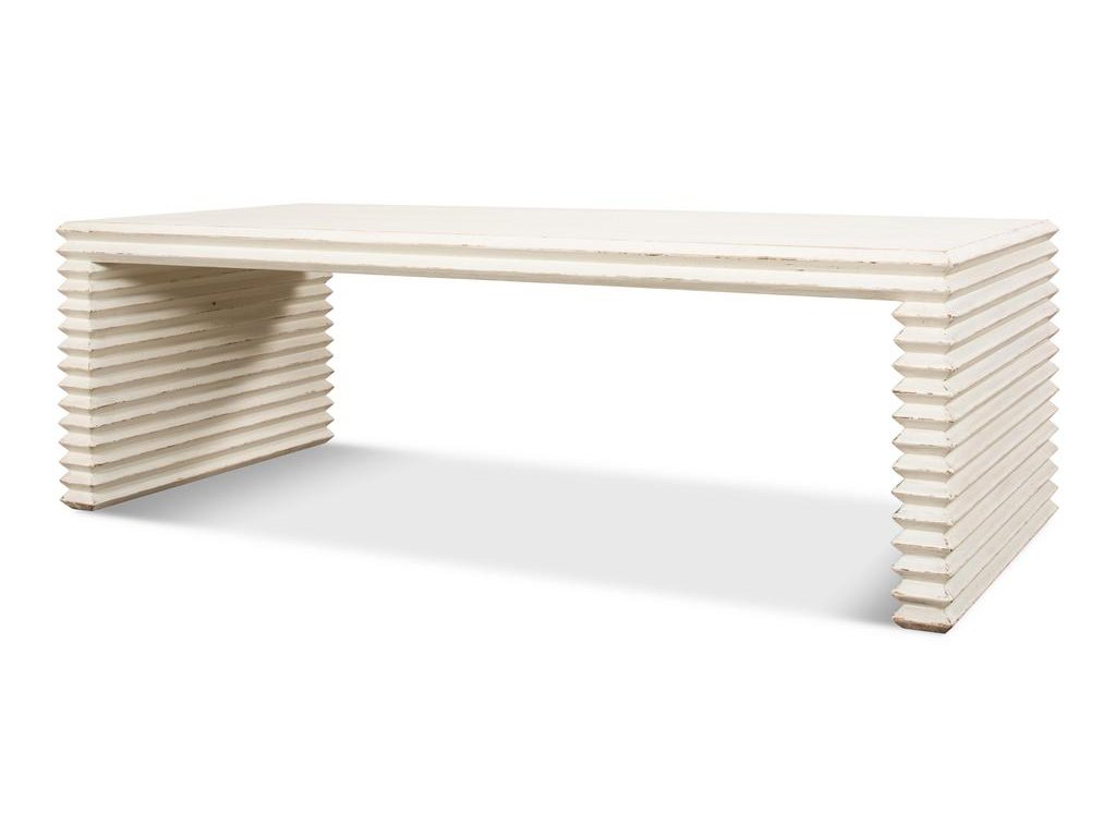 Stacked White Cocktail Table - Ornate Home