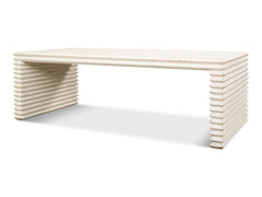 Stacked White Cocktail Table - Ornate Home
