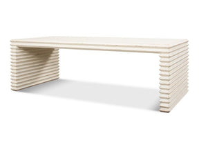 Stacked White Cocktail Table - Ornate Home