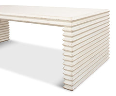 Stacked White Cocktail Table - Ornate Home