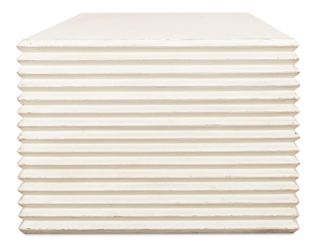 Stacked White Cocktail Table - Ornate Home