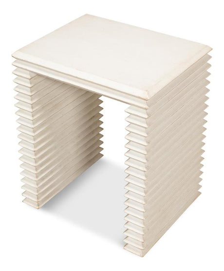 Stacked White Side Table - Ornate Home