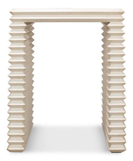 Stacked White Side Table - Ornate Home
