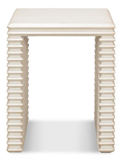 Stacked White Side Table - Ornate Home
