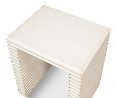 Stacked White Side Table - Ornate Home