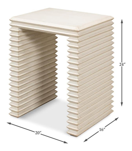 Stacked White Side Table - Ornate Home