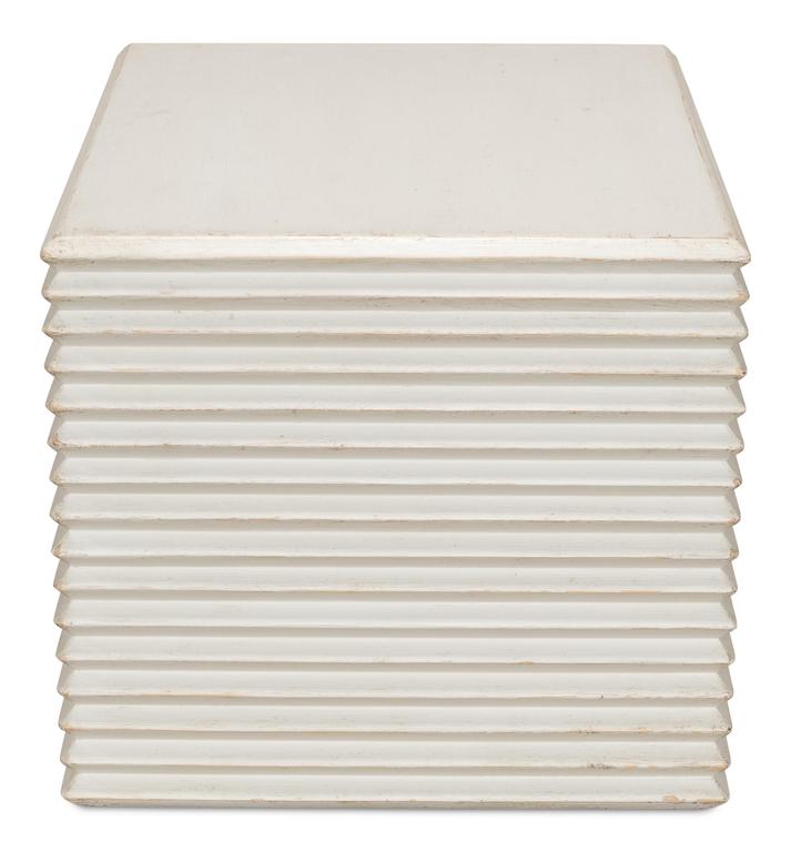 Stacked White Stool - Ornate Home