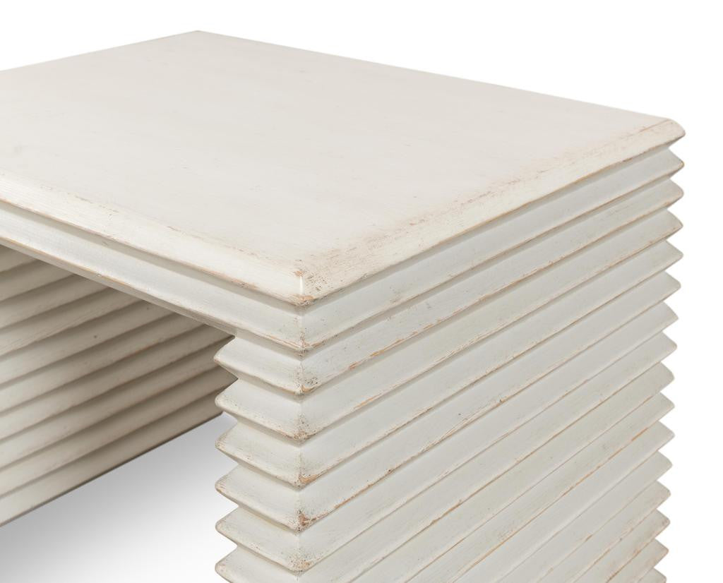 Stacked White Stool - Ornate Home