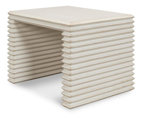 Stacked White Stool - Ornate Home