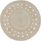 Stafford Bleached Jute Round Rug - Clearance - Ornate Home