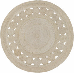 Stafford Bleached Jute Round Rug - Clearance - Ornate Home